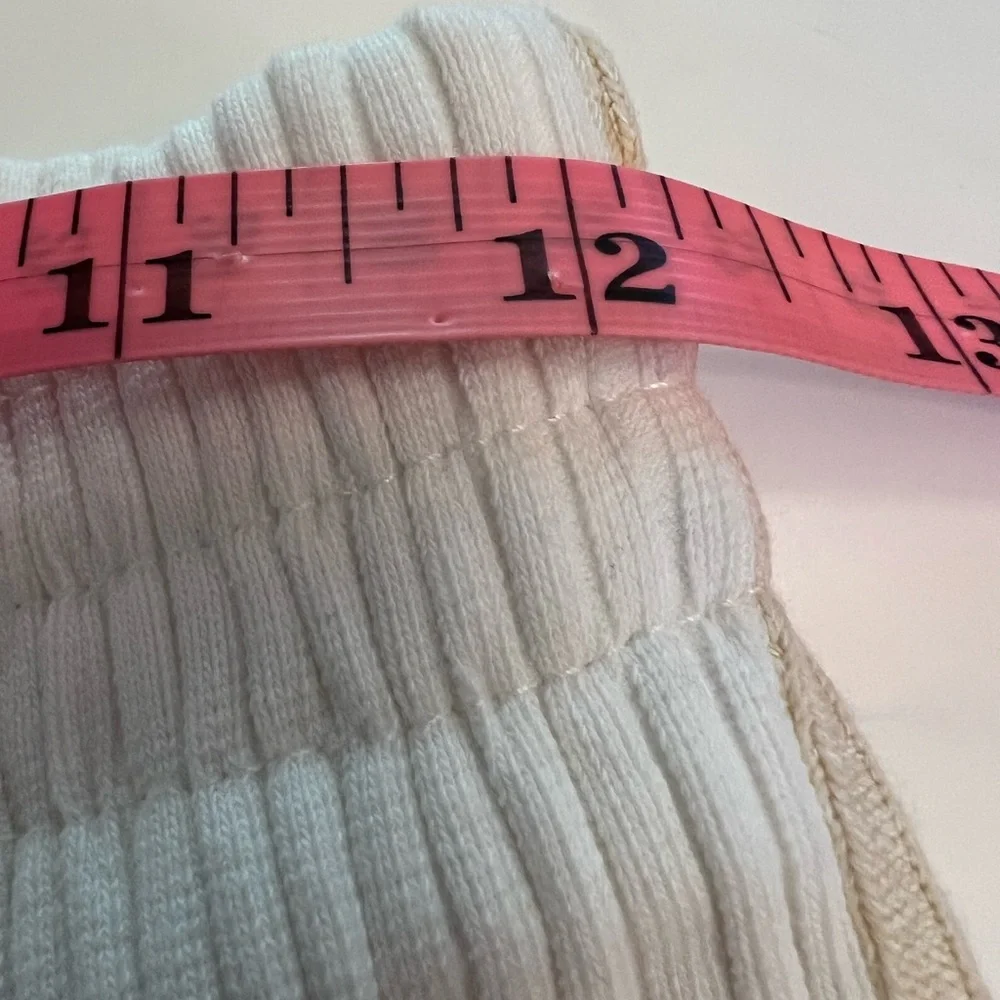 Zara ribbed pants leggings NWT cream w/ beige stripe down outseams 13/14 junior - Picture 9 of 12